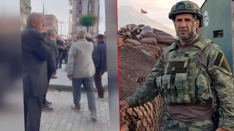 Orkun Özeller’e saldırmak isteyen MHP’liyi şehit yakınları engelledi