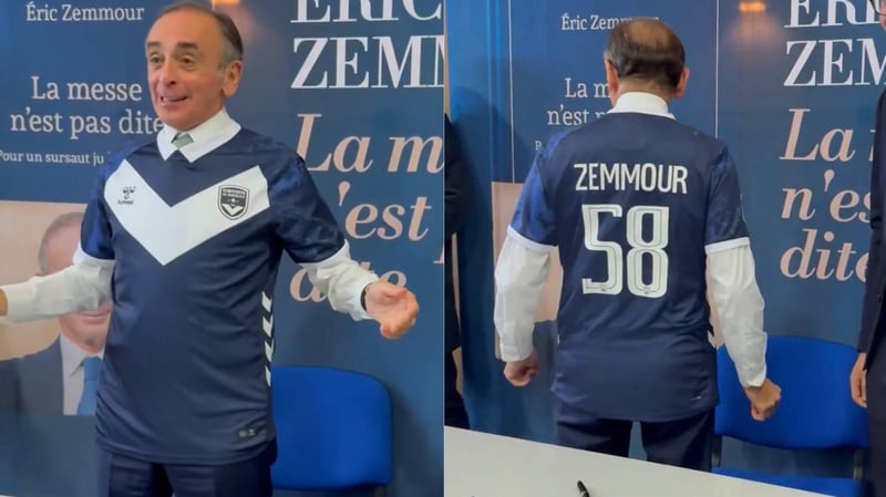 «Jamais l’outil de celles et ceux qui cherchent à diviser» : les Girondins de Bordeaux taclent Éric Zemmour qui pose avec le maillot du club