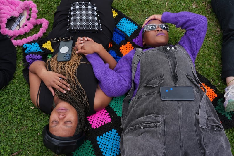 South African women stage lie-down protest against gender-based violence ahead of G20 summit