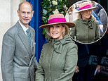 Duchess Sophie and Prince Edward wrap up warm to enjoy a day at the races - as it emerges he only pays peppercorn rent on their 120-room Surrey mansion