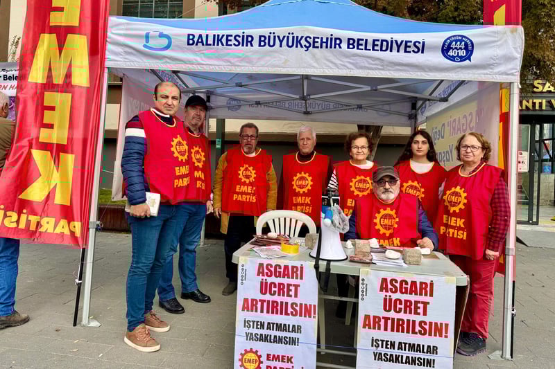 EMEP'ten Balıkesir'de asgari ücret standı: Yurttaşlar yaşadığı geçim sıkıntısını anlattı