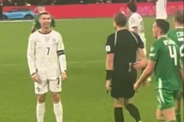 Cristiano Ronaldo's gesture seconds before red card backfires after being caught on camera