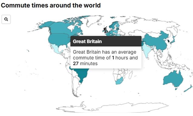 How does your commute compare to the world's longest? Find out with our interactive map of the countries with the lengthiest journeys to work