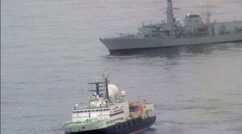 RAF pilots targeted with lasers by Russian spy ship off British waters in Putin's 'grey warfare'