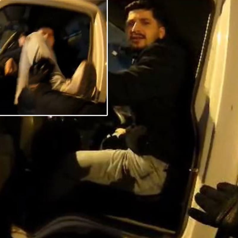 İstanbul'da dehşet kamerada! Kamyonetten indi 2 kere darp etti!