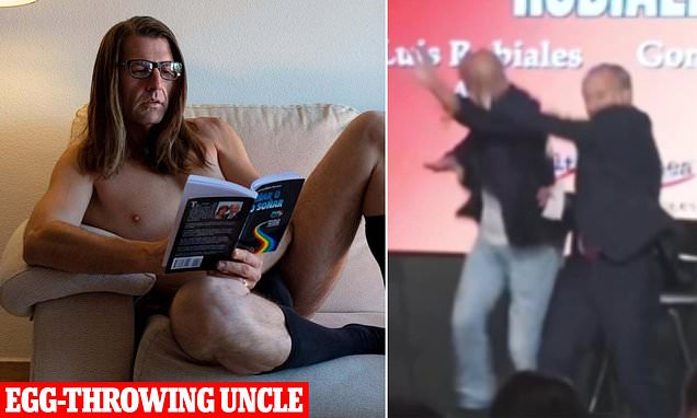 Inside disgraced ex-Spanish football chief Luis Rubiales' toxic family split - after he was pelted with eggs by his eccentric UNCLE who called him a 'sleazebag' in attack at book launch