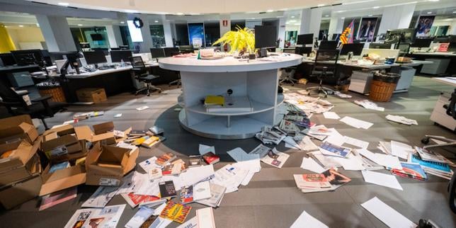 « La Stampa » visée par une action de manifestants propalestiniens dans ses locaux de Turin : « Les journaux complices d’Israël »