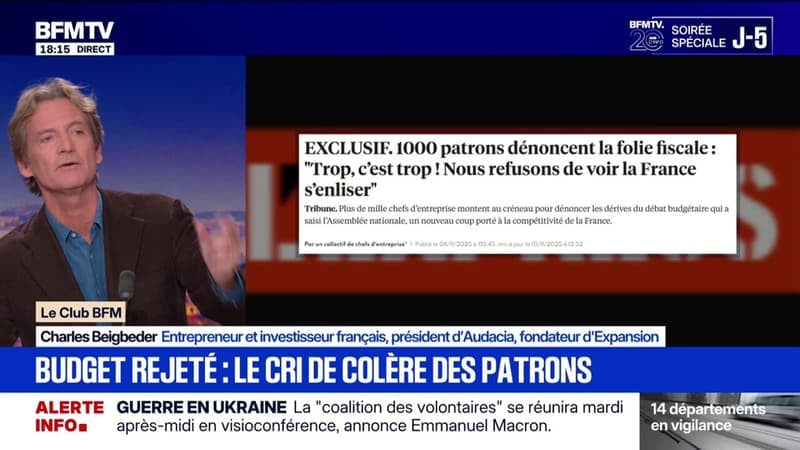Budget rejeté: Charles Beigbeder, entrepreneur, dénonce "un délire fiscal"