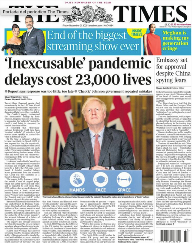 “Inexcusable” : l’enquête sur la gestion du Covid-19 au Royaume-Uni cible Boris Johnson