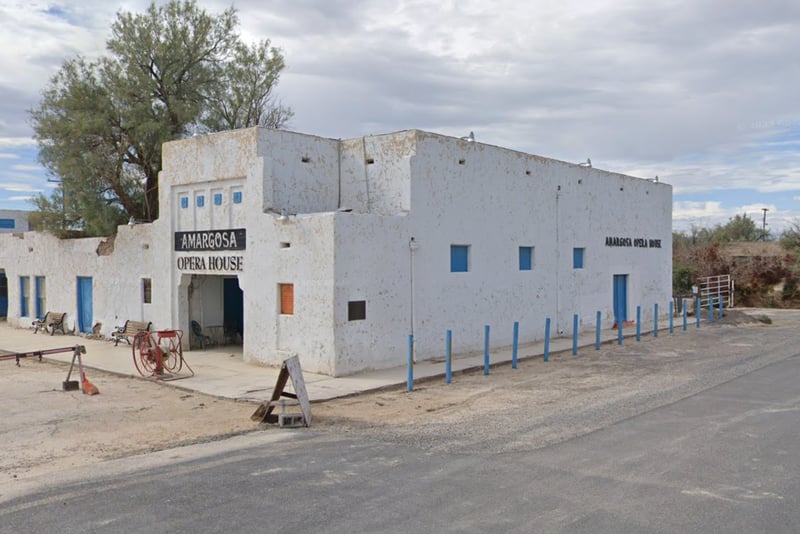 Historic opera house on the edge of Death Valley now under threat of destruction from recent flooding