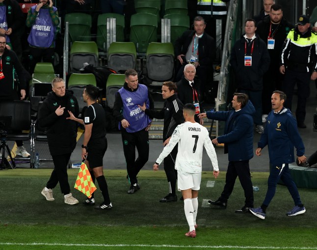 Ireland boss reveals what ‘silly’ Cristiano Ronaldo said to him after red card row