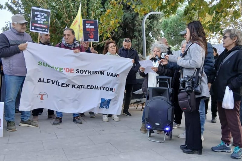 Datça’da Suriye’deki Alevi katliamına tepki: HTŞ Suriye deki alevi katliamlarından sorumludur
