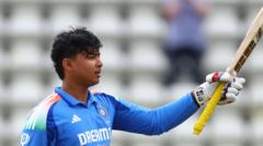 Suryavanshi, 14, hits 144 off 42 balls for India A