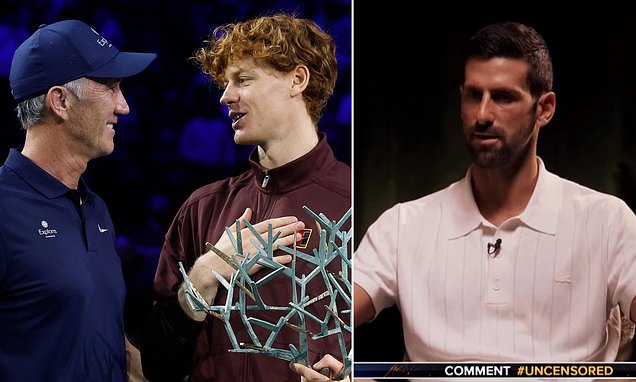Jannik Sinner's coach makes subtle dig at Novak Djokovic following his comments on the Wimbledon champion's doping charge