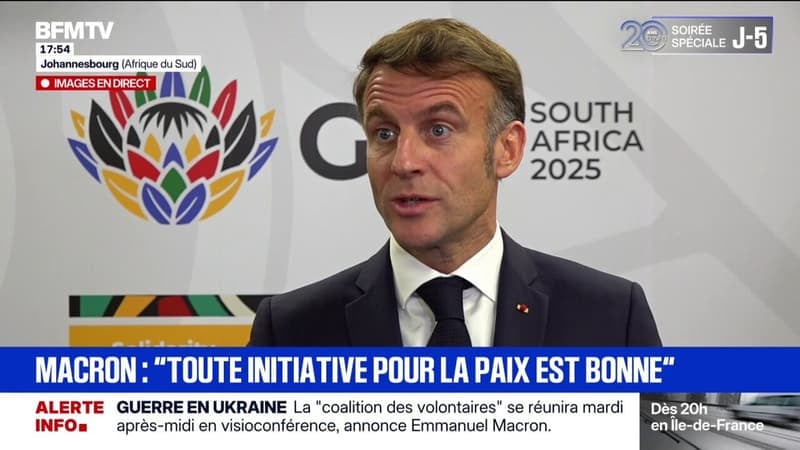 "Plan de paix" pour l'Ukraine : "La tension est avec la Russie [...] c'est la Russie qui depuis mars ne veut pas le cessez-le-feu", déclare Emmanuel Macron