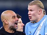 Pep Guardiola and Erling Haaland involved in tense full-time debrief after Man City striker drew a blank in dramatic Leeds win