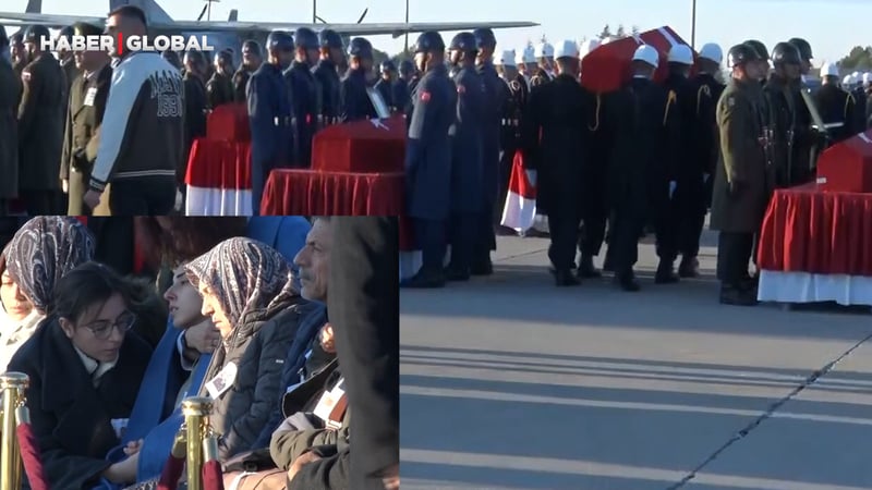 Şehit olan 20 askerimizin cenaze töreninde gözyaşları sel oldu