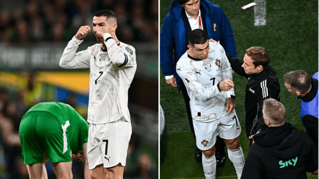 ‘Crying’ Cristiano Ronaldo brutally mocked by Ireland fans after red card