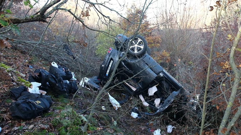 Kaçak göçmenleri taşıyan otomobil devrildi: 8 yaralı